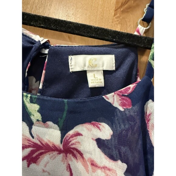 Charming Charlie Floral Navy Short Dress, 40” Long, Size Large - Picture 2 of 3